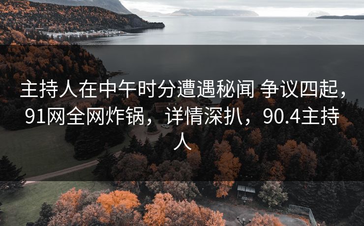 主持人在中午时分遭遇秘闻 争议四起，91网全网炸锅，详情深扒，90.4主持人