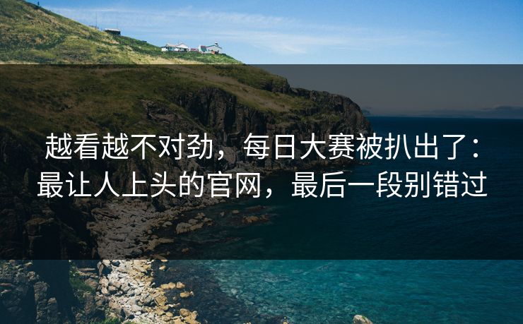 越看越不对劲，每日大赛被扒出了：最让人上头的官网，最后一段别错过