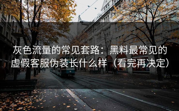 灰色流量的常见套路：黑料最常见的虚假客服伪装长什么样（看完再决定）