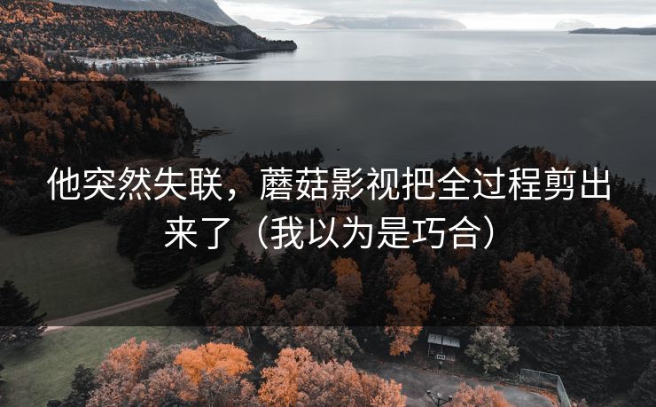 他突然失联，蘑菇影视把全过程剪出来了（我以为是巧合）